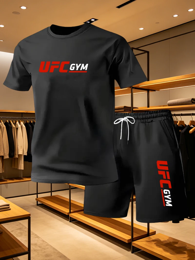 Men's Fashion T-shirt Shorts U - Running Gear Men 评论和价格