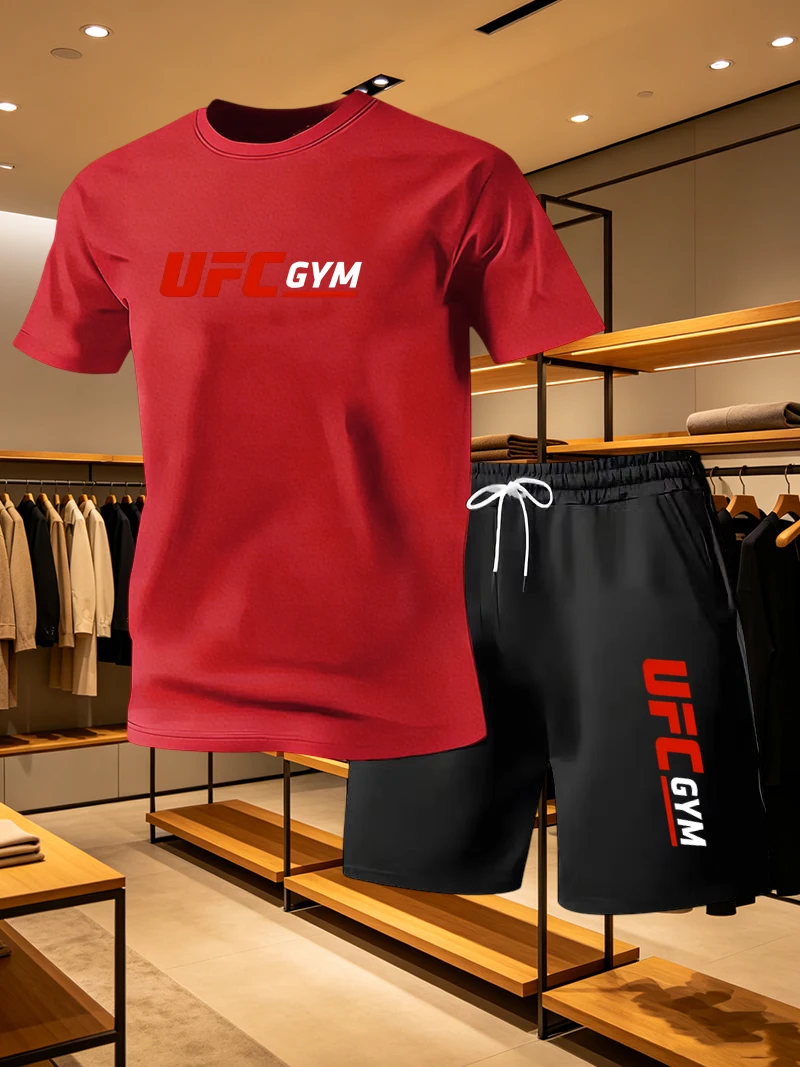 Men's Fashion T-shirt Shorts U - Running Gear Men 评论和价格