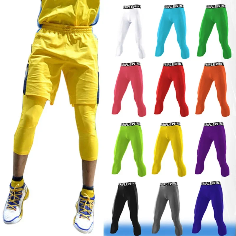 Men GYM Capri Running Tights P - Running Gear Men 评论和价格