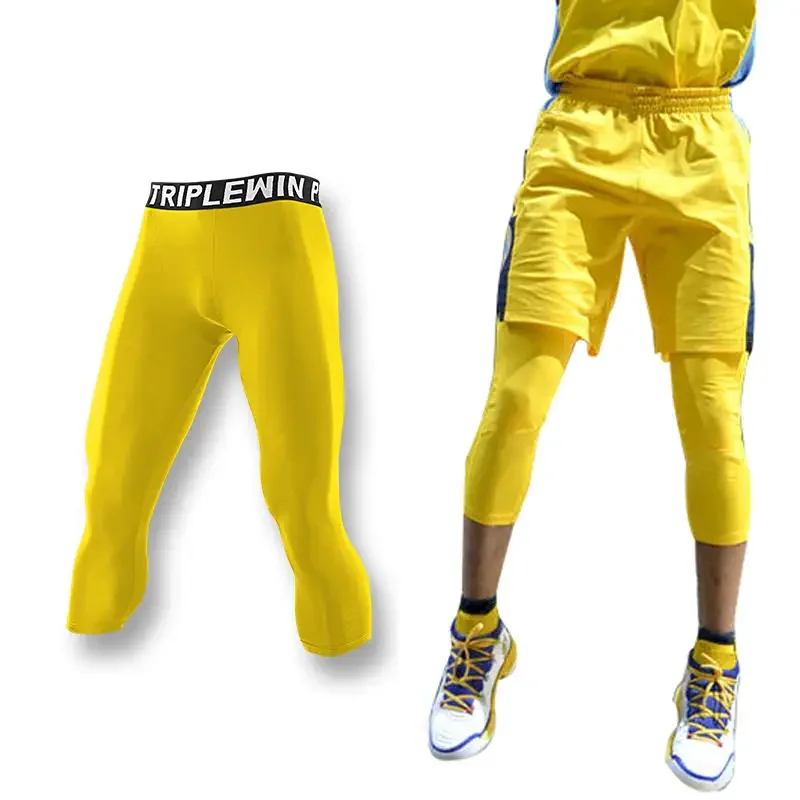 Men GYM Capri Running Tights P - Running Gear Men 评论和价格