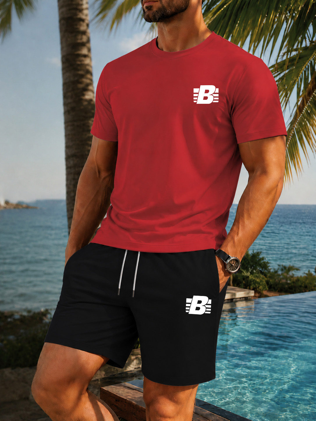 Men's 2-Piece Tracksuit Casual - Running Gear Men 评论和价格
